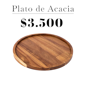 Plato Circular de Madera de Acacia 23 cm