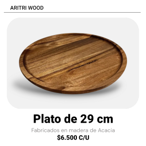 Plato de madera de acacia 29 cm